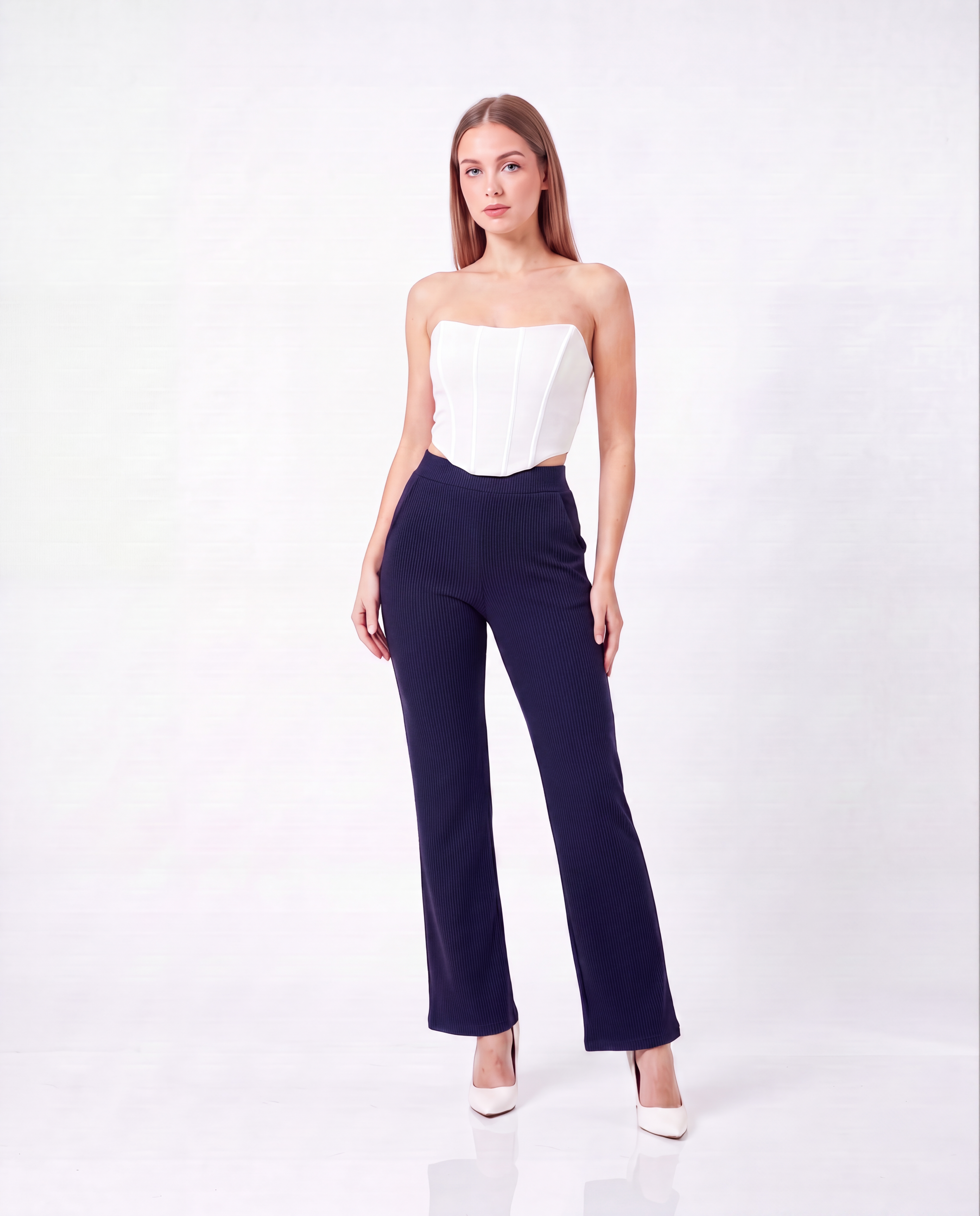 Pantalón Paola Con Estilo Acanalado